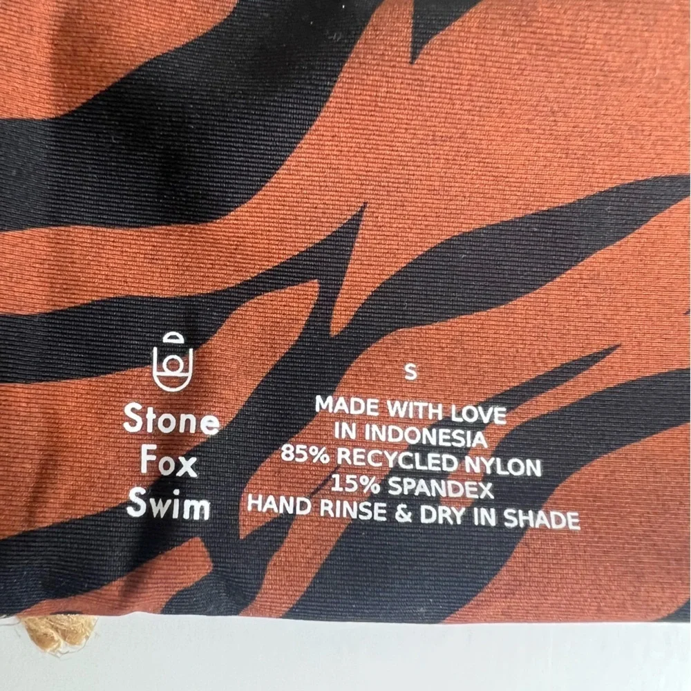 Stone Fox Swim | Loza Bikini Top Brown & Black Bengal Animal Print